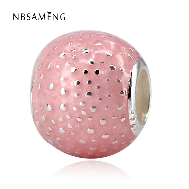 2018 Newest 925 Sterling Silver Bead Charm Transparent Pastel Pink Enamel Fit Original Bracelets Women DIY Jewelry | Украшения и