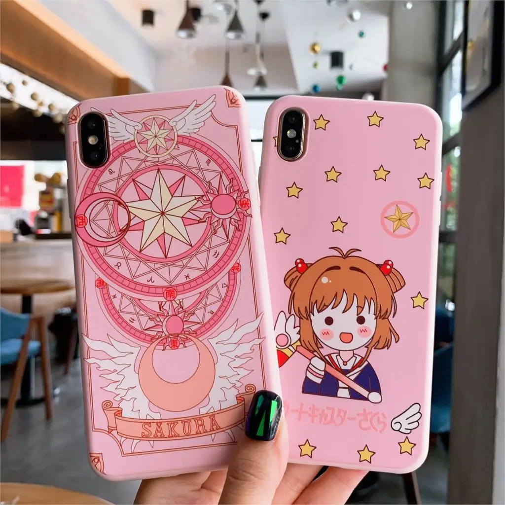 

Phone Case Cover For iPhone X Xs 7 8 6 6S Plus Cardcaptor Sakura Pattern For iPhone XR XS Max Soft Coque