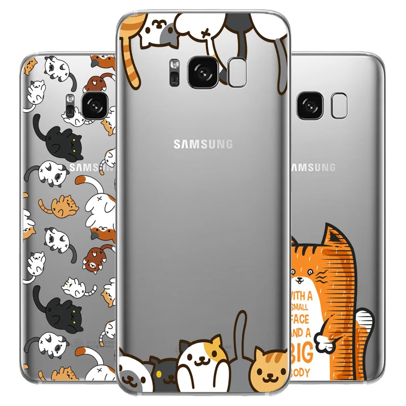 

DREAMFOX L513 Cute Cat Soft TPU Silicone Case Cover For Samsung Galaxy Note S 6 7 8 9 10 Edge Plus Grand Prime