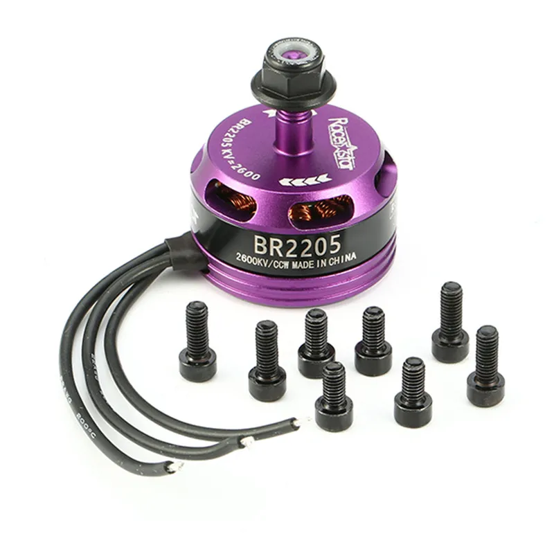4х Racerstar Racing Edition 2205 BR2205 2600KV 2 4S бесщеточный двигатель CW/CCW фиолетовый для QAV250 ZMR250 260
