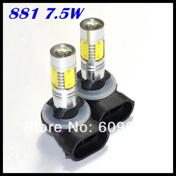 10 шт. 881 светодиодный свет 7,5 W 5SMD плазменной резки 880 h1 h3 светодиодный cob Противотуманные лампы проектора Противотуманные фары дальнего света белый цвет;