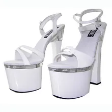 Пикантные Соблазнительные туфли на высоком каблуке 18 см для ночного клуба; подиумный показ; Привлекательные яркие туфли; танцевальные туфли