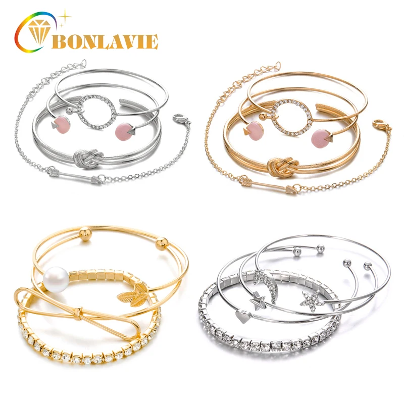 

Hot Fashion 2018 Bohemia Stone Bracelets Set Pearl Leaf Knot Hand Cuff Link Chain Charm Bracelet Bangle for Women Femme Jewelry