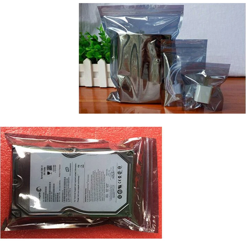 50 шт. антистатический Алюминий сумка для хранения Ziplock мешок Resealable Анти