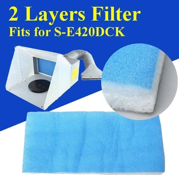 

Replacement Booth Filter for Airbrush Spray Paint HS-E420DCK 2 Layers 16x7x1"