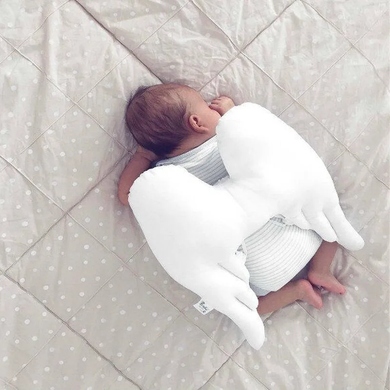 

Baby Angel Wings Pillow for Photo Shoot Sleeping Cushion Pillow Head Protection Multi-functional Kids Pad Infant room Decoration