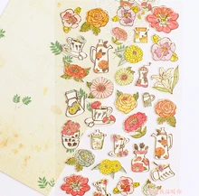 Fresh Style Various Flowers Decorative Stickers Mobile Phone Stickers Stationery DIY Album Stickers