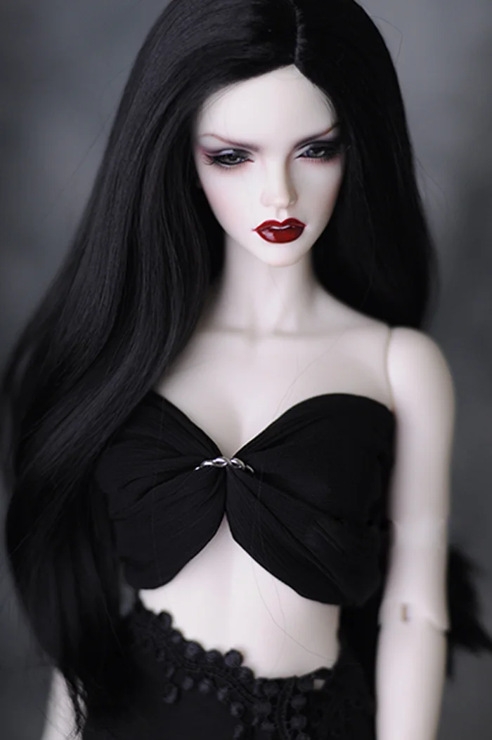 1/3 8-" Bjd парик мохер модный стиль черный BJD кукла парик волосы для девочек