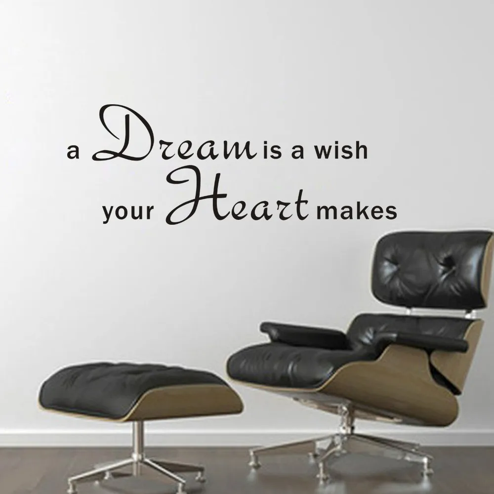 

A Dream Is a Wish Your Heart Makes PVC Wallpaper for living room Wall Sticker Decal Mural DIY 56 x 21cm Home Decor Wall Stickers