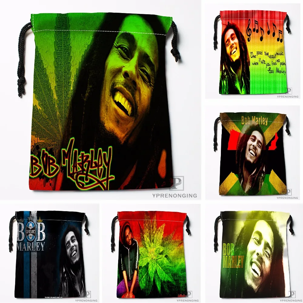 

Custom Bob Marley Drawstring Bags Travel Storage Mini Pouch Swim Hiking Toy Bag Size 18x22cm#0412-03-45