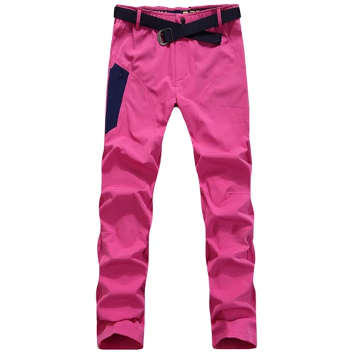 RAY GRACE женские быстросохнущие штаны для походов, рыбалки, летних видов спорта на открытом воздухе, дышащие, для бега, фитнеса, лоскутные женские эластичные брюки - Цвет: Rose Red