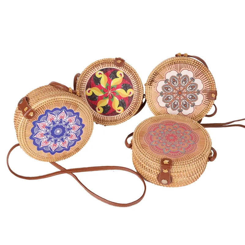 

Straw Bag Bohemian Leather Hasp Women Shoulder Bag Summer Beach Bag Single Straps Rattan Bag Handmade Messenger Crossbody Bag