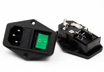 

huijunbrand AC power socket socket with lamp green switch 10A with switch socket with fuse device
