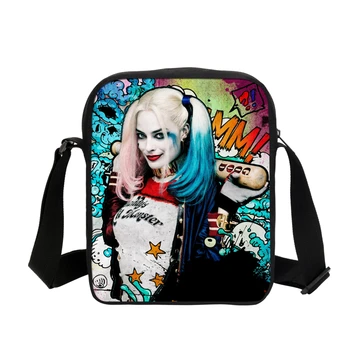

Hot Suicide Squad Messenger Bags For Students Harley Quinn School Bags For Girls Funny Joker Printing Rucksacks Children Mochila