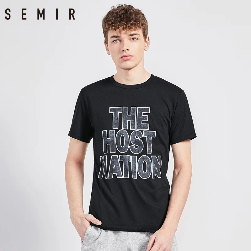 SEMIR футболка с коротким рукавом мужская одежда 2018 летний топ новый круглый