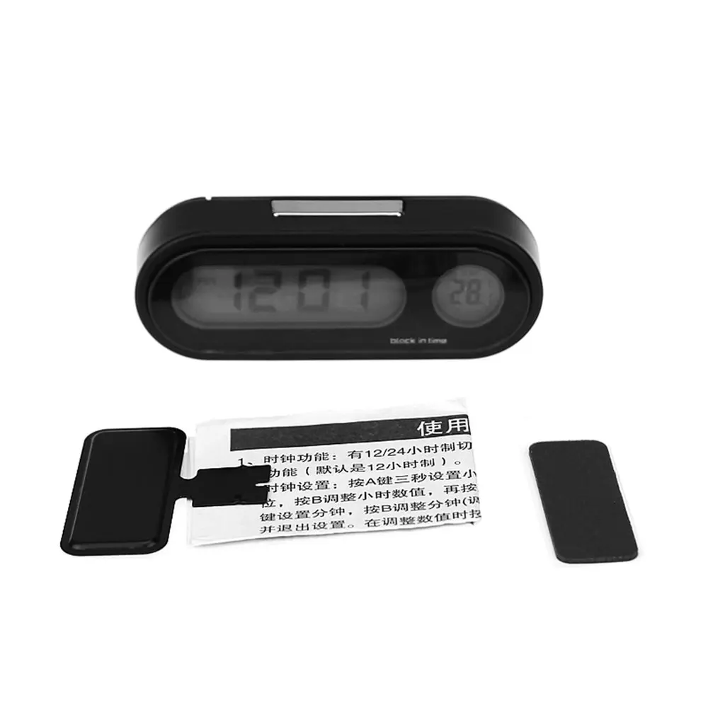 Portable 2-in-1 Car Electronic Clock Luminous Thermometer LED Digital Display Da