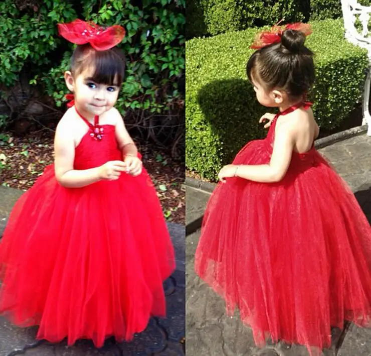Summer 2018 new Fashion Baby Girl Party Dresses red tutu Kids Summer Dess For Toddle Wear 0520
