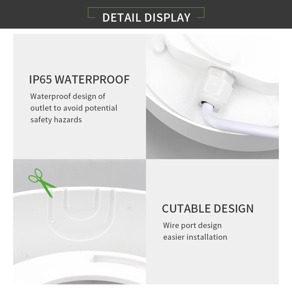  Round / Oval LED Moisture Proof Ceiling Lamp IP65 Waterproof Bathroom Outdoor Garden Yard Lamp 16W  - 32993392444