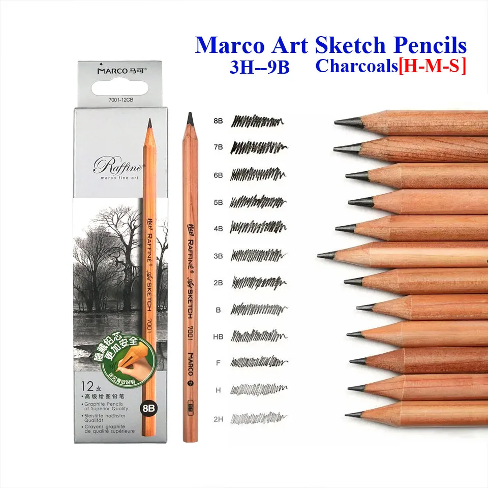 Marco Raffine Sketch Drawing Pencils-01