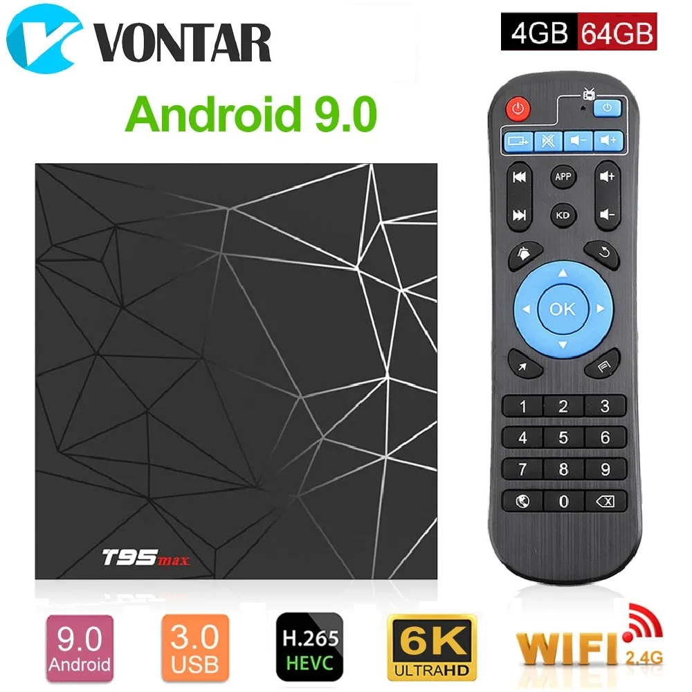 Android 9.0 TV Box 4GB 64GB Allwinner H6 Quad Core 6K H.265 USB3.0 2.4G Wifi HDR T95 max GooglePlayer Youtube Set Top Box T95max Android 9.0 TV Box 4GB 64GB Allwinner H6 Quad Core 6K H.265 USB3.0 2.4G Wifi HDR T95 max GooglePlayer Youtube Set Top Box T95max