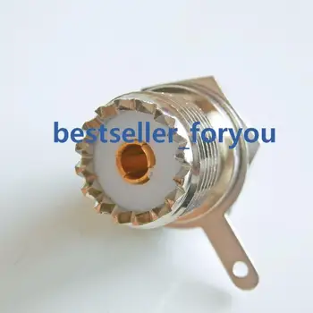 

5X Connector UHF Female SO239 Jack Bulkhead Solder Panel Mount Straight New