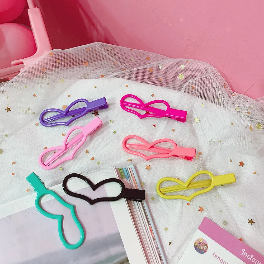 

Heart Hairpins Kids Hair Clips for Baby Children Girls Hair Pins Clip Decorative Hair Grip Accessories Cute Color Metal Barrette