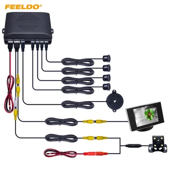 

FEELDO Car 4-sensor Parking Sensor With 3.5inch Monitor and 4-LED CCD Camera Rear View Reversing System