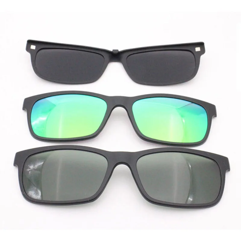 

Model No 006 single clipping TAC polarized rectangle sunglasses lenses for myopia hyperopia eyeglasses extra clip on sunlens