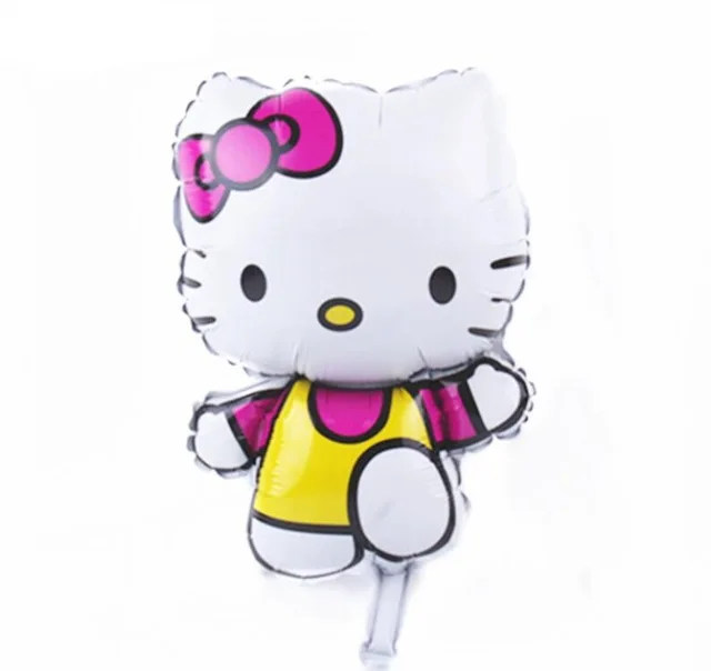 KUAWANLE 50 шт./лот Мини hello kitty вечерние воздушные шары мультфильм KT фольга Воздушные шары детские надувные игрушки товары для дня рождения - Цвет: yellow run