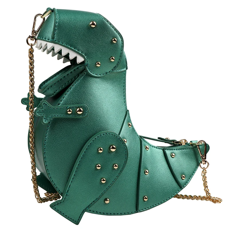 الماركات الديناصور برشام سلاسل أكياس Crossbody للنساء حقائب محفظة بو الجلود حقائب كتف متنقلة السيدات الفتيات حقائب النساء