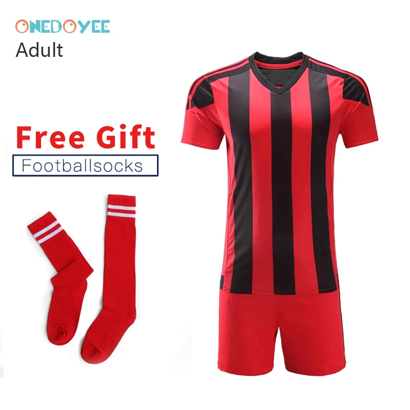ONEDOYEE New Mens Football Jerseys Adults Soccer Clothes Sets Short Sleeve Teens Football