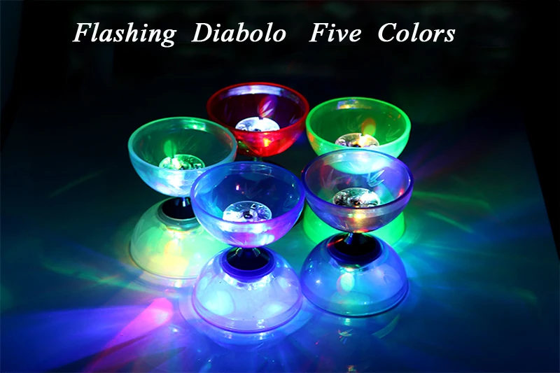 Мигающий Diabolo, два эластичных подшипника, два вида подшипников, йо-йо, мини Спиннер, антистресс, волшебный йо-йо для детей
