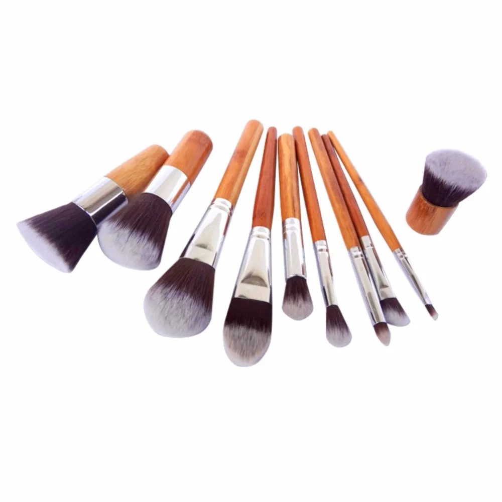 

11PCS/Set Makeup Tools Professional Bamboo Makeup Brushes Set Eye Shadow Blusher Foundation Soft Brush Maquillaje