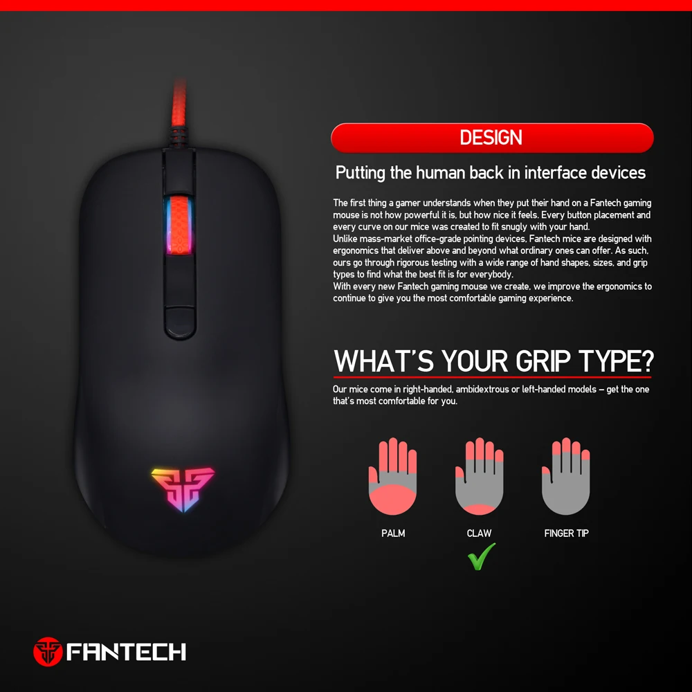 Fantech G10 800 2400 точек/дюйм профессиональная Проводная игровая мышь USB для ПК ноутбука