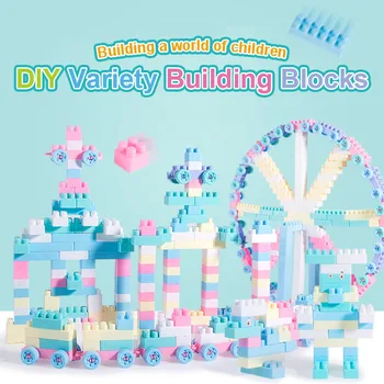

100Pcs/Set Nontoxic Building Bricks Kits Blocks Toy for Kids DIY Amusement Park Ferris Wheel M09