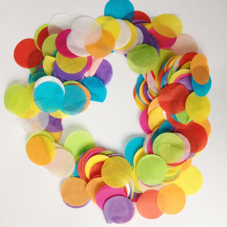 DECORA 1.2 Inch 2000 Pieces Multicolor Circle Paper Confetti for Party Wedding Decorations 