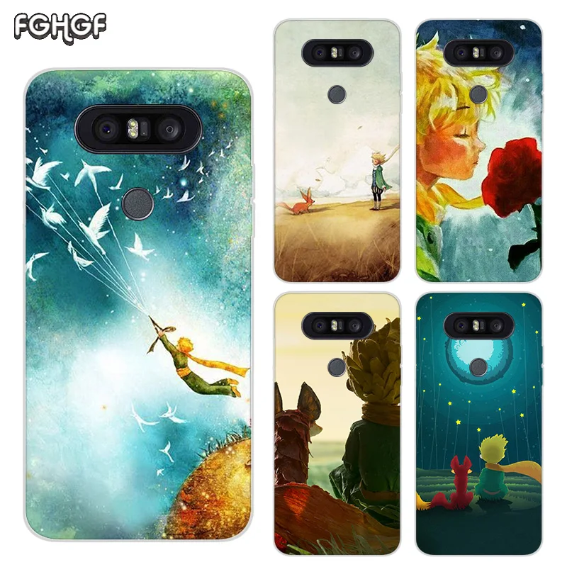 

Luxury Soft Full Protection Transparent Printed Phone Case For LG Q6 Q7 Q8 Frosted Fundas Cover Coque Lovely the Little Prince f