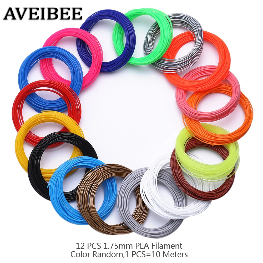 

3D Printing Pen 120 Meters 12 Colors 1.75MM PLA Filament 3D Drawing Pens Threads Plastic Printer For Kids Children Gift
