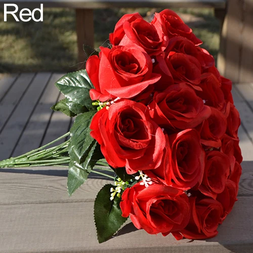 1 Large Bouquet 24 Heads Fake Rose Artificial Flower Wedding Party Home Decor (2)