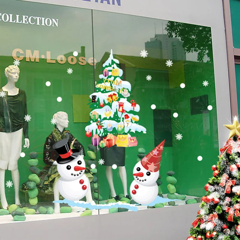 

Hot!2017 New Merry Christmas Xmas PVC Removable Display Window Showcase Decor Wall Stickers Drop Shipping Jun30