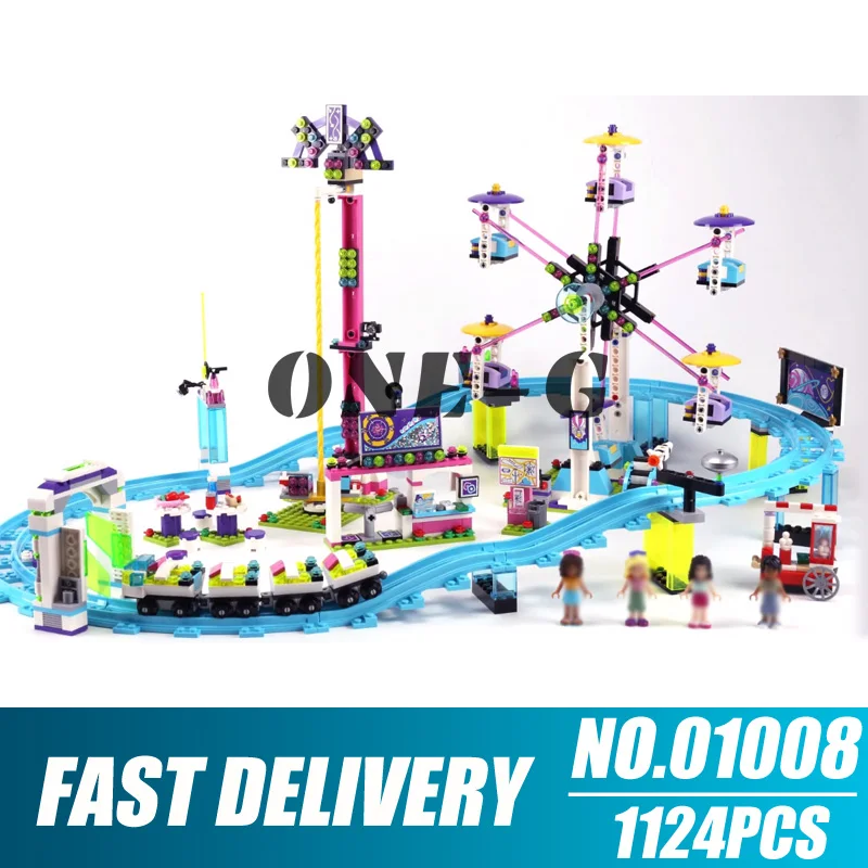 

Building blocks 01008 Compatible with legoingly Friends 41130 Bricks Amusement Park Coaster with figures toys for children