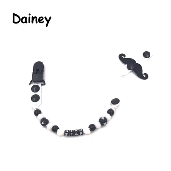 

Baby Pacifier Clip Chain Ribbon Holder Mustache Design Soother Pacifier Clips Leash Strap Nipple Holder For Infant Feeding BNZ11