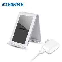 CHOETECH Iron Stand 3 Coils QI Wireless Charger Charging Pad With US/EU/UK Adapter For Note 5/S7/S7 Edge/S6/S6 Edge / Nexus 5/6