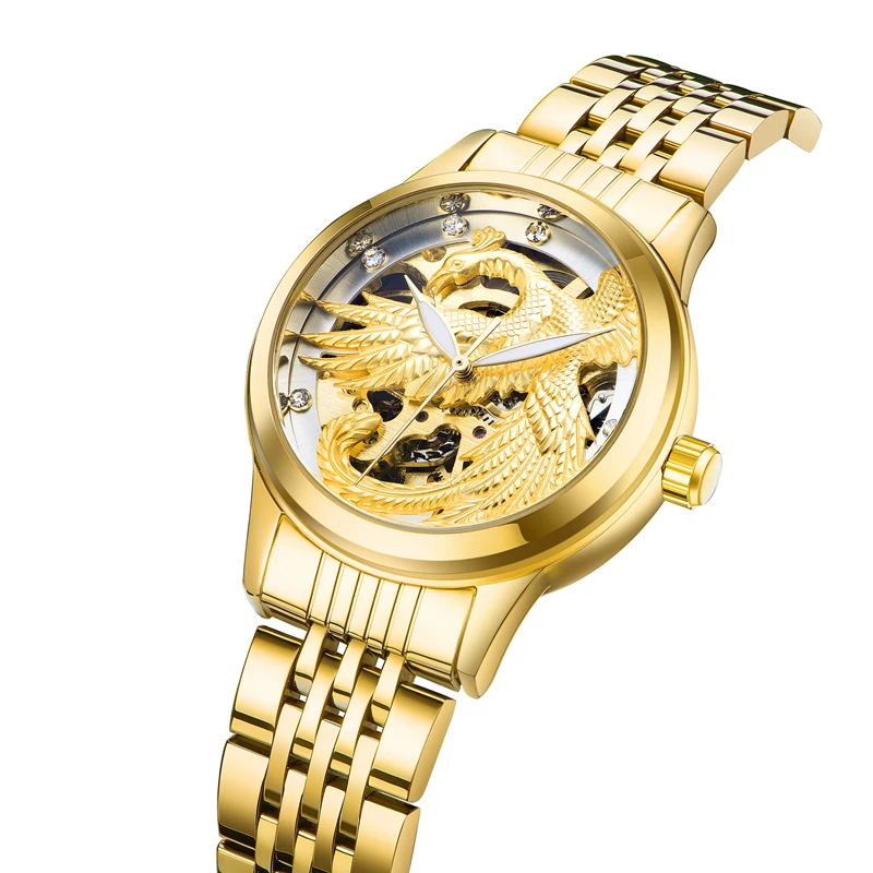 TEVISE Phoenix Women Watches Gold Luminous Automatic Self-Wind Watch Luxury Female Clock Mechanical Ladies Watches Waterproof (5)