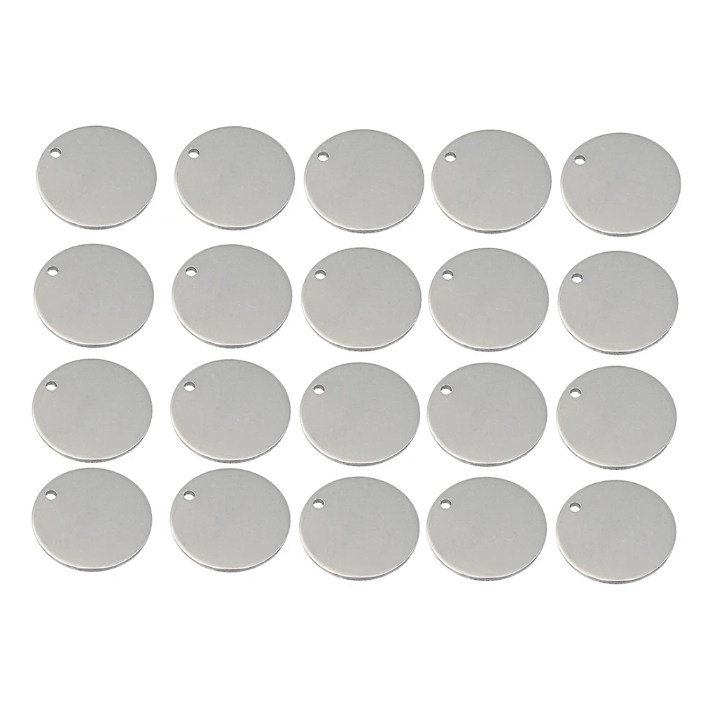 100pcs Metal Flat Round Blank Coin Engraving Stamping Charms Tag Necklace Bracelet Pendants Findings for Jewelry Making 8mm