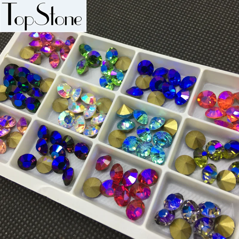

More Colors AB for Choice! 144pcs 8mm ss38 Glass Chatons Pointed back rhinestones Siam,Pink,Cobalt,Dark Green AB,Can Mix