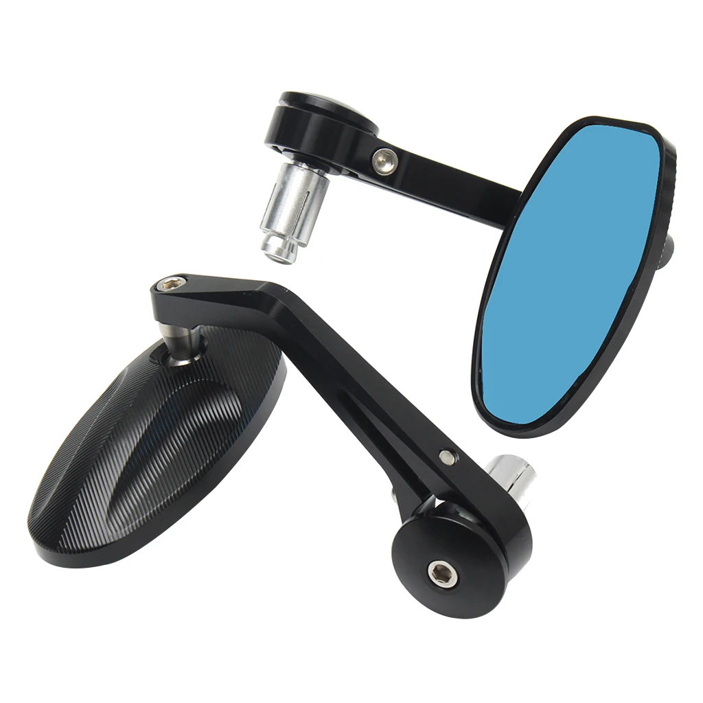 2 Pcs/Pair Motorcycle Mirror Scooter  Rearview Mirrors Back Side Convex Mirror For 7/8" Handlebar Mount Clamp 22mm Threaded Bolt