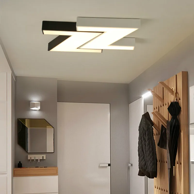 

Modern LED Ceiling Lights Black White Square Office Light With Dimming remote Home Lighting For Living Room Dining Ceiling Lamps