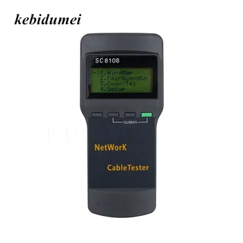 

kebidumei Sc8108 LCD Digital PC Data Network Portable Multifunction Wireless CAT5 RJ45 LAN Phone Meter Length Cable Tester Meter