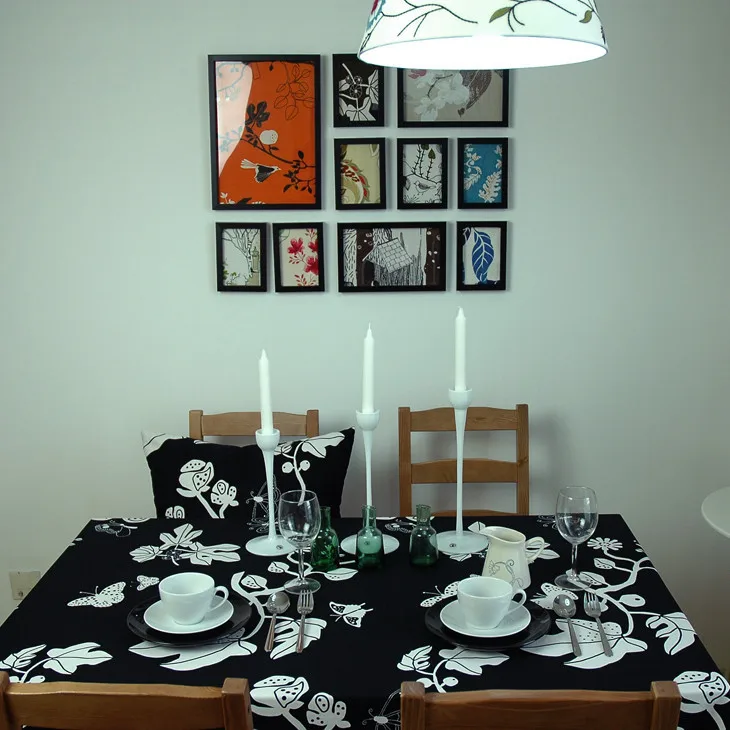 

Free Shipping Elegant Butterfly Tablecloths Fashion Black And White Table Covers Modern Kitchen Table Designer Tablecloth Party